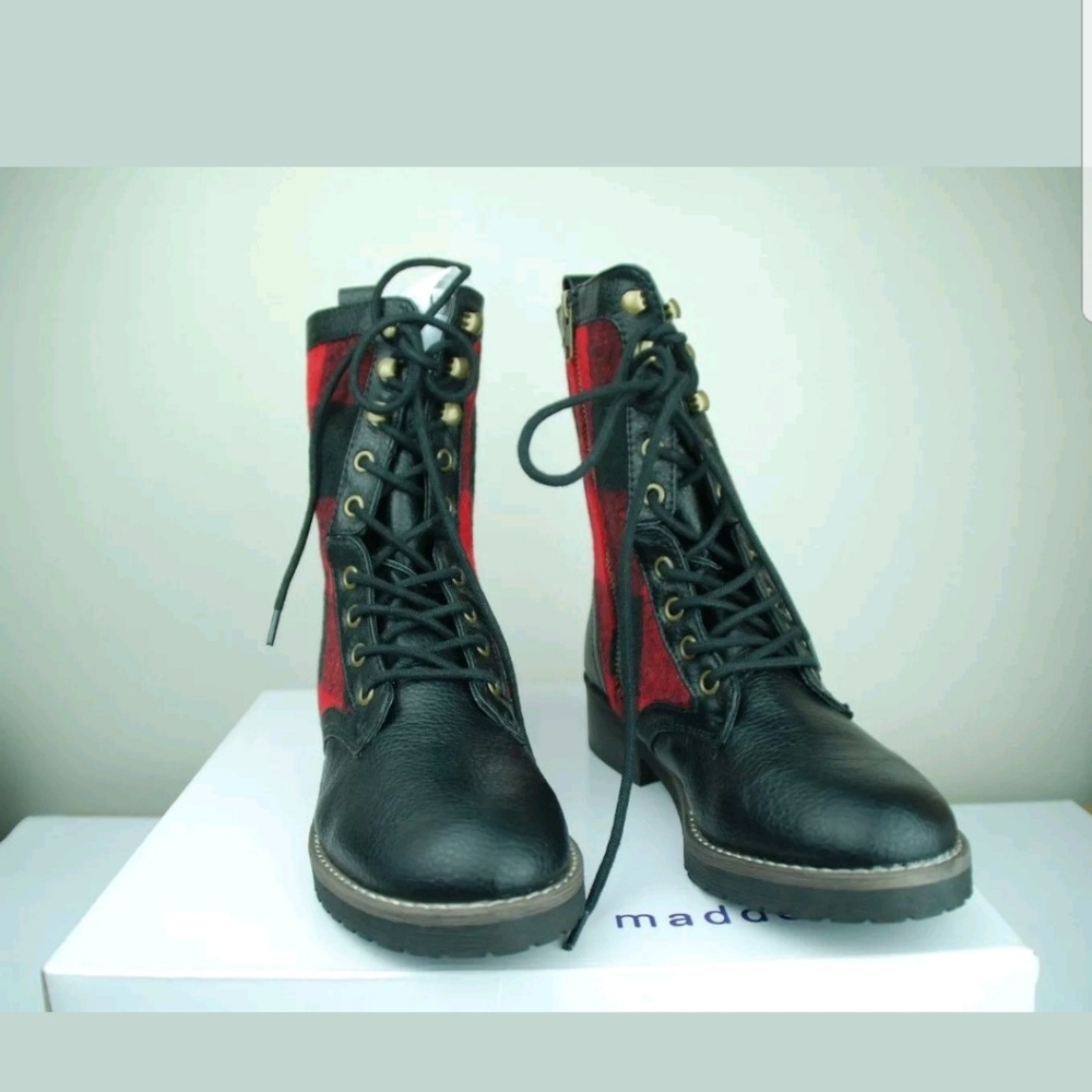 Madden Girl Miles Red Pl Calf Boots - Picture 3 of 3